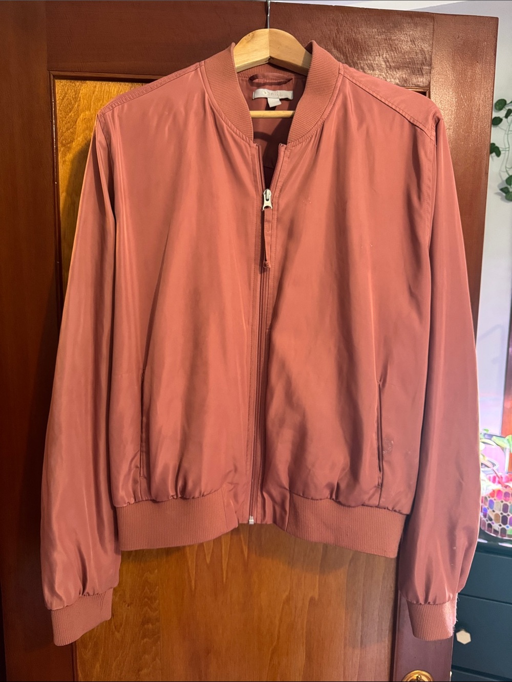 Z by Zella Women's Ella Satin Bomber Jacket - in rose